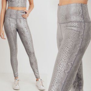 MONO B APH2818 Silver Snake Print Yoga Leggings